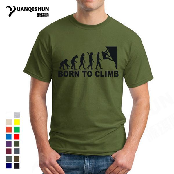 

16 colors men t shirt born to climb evolution creative novelty men's t-shirt 2019 o neck 100% cotton tee 3xl, White;black