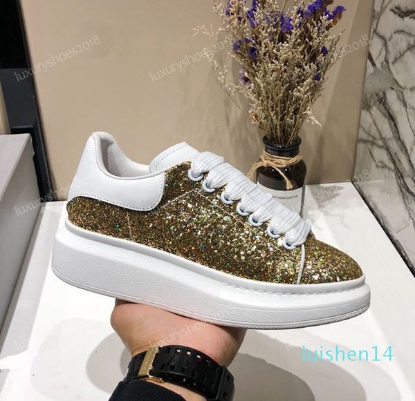 

designer luxury classic casual shoe men womens skateboarding shoes sneakers glitter shinny heelback dress shoe tennis chaussures al07, Black