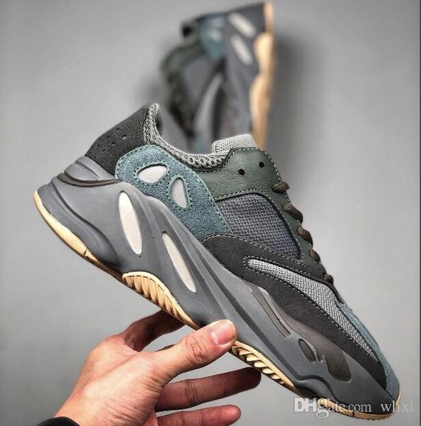 

kanye west 700 v2 men women running shoes 3m reflective teal blue new color arrival mens trainers fashion sneakers us11.5