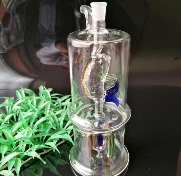 O peixe sob a garra quatro placa de vidro hookah mudo, bongs vidro grosso tubulações de água de vidro de óleo de tubulação plataformas petrolíferas fumadores, frete grátis