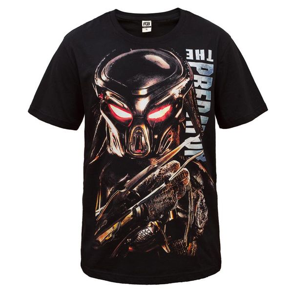 

the predators men summer t-shirt printing cotton casual t shirts alien primevil tees plus size, White;black