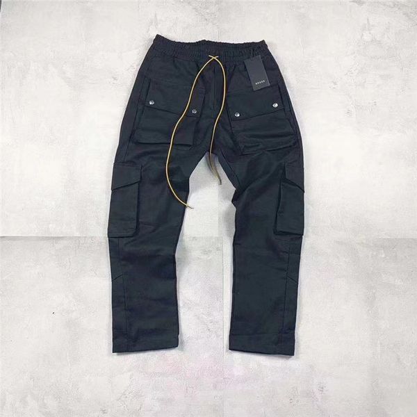 

rhude 19fw cargo pants women men jogger mens causal rhude joggers, Black