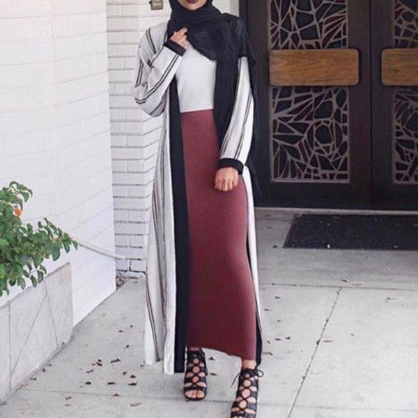 

женщины юбка юбка-карандаш твердой bodycon женщины юп longue элегантного modest мусульманских исламской теплый длинные юбки толстых бинты ma, Black