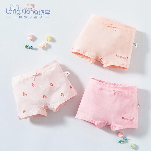 

3 pcs/lot children's quartet shorts cartoon cute girls flat bottoms all-cotton baby pink underwear environmental health briefs, Camo