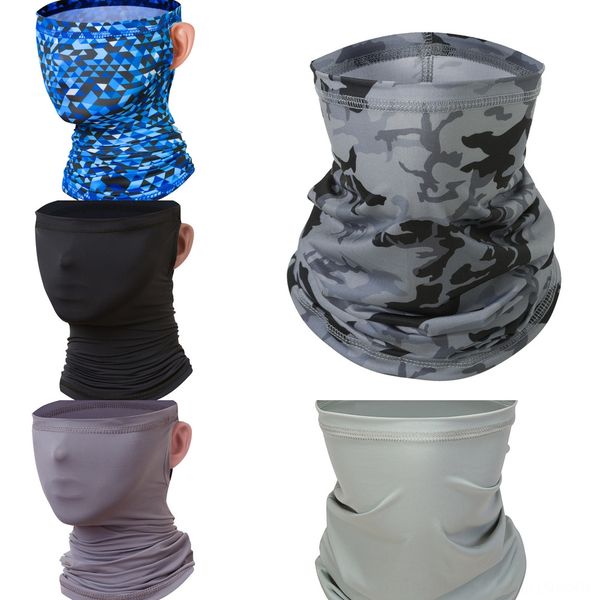

ct0gn outdoor sports bandana mask style multi-function magic scarf half anti-uv printing neck cover scarf face cycling headwear, Black