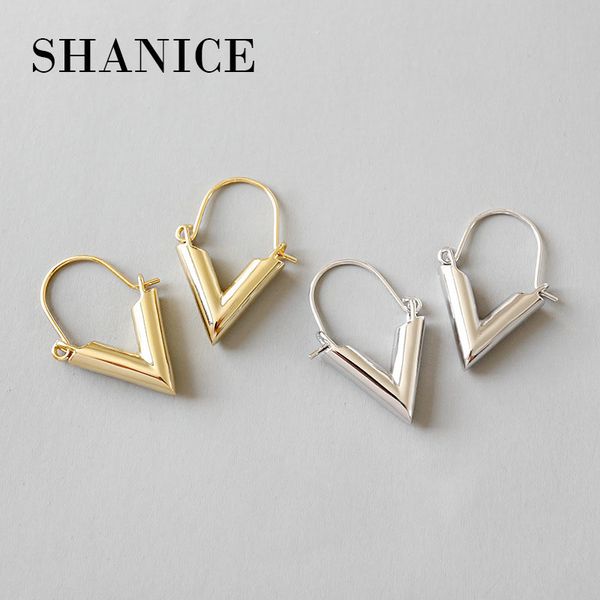 

shanice 925 sterling silver statement v shape geometric earrings for women hanging dangle earrings drop earing modern jewelry