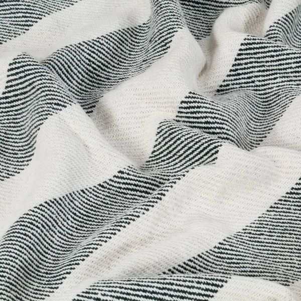 

throw cotton stripes 125x150 cm dark green other home textile