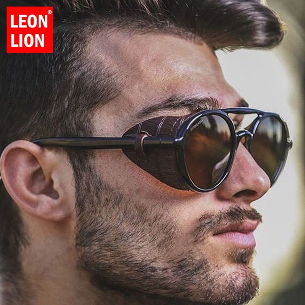 

leonlion 2020 punk retro sunglasses men vintage sun glasses for men/women sunglasses men punk lunette soleil homme, White;black