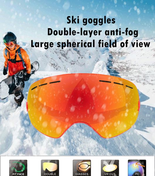 

snowboard ski goggles double anti-fog large spherical snow goggles myopia ski glasses for snowboarding glasses