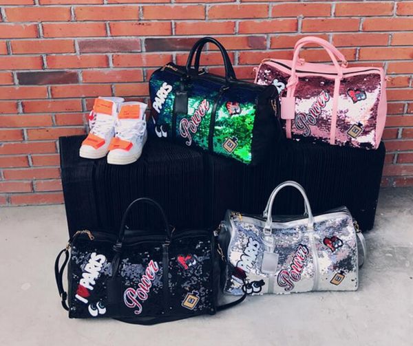 

original diagonal across handbags fashion sequins travel large capacity yoga fitness leisure bag