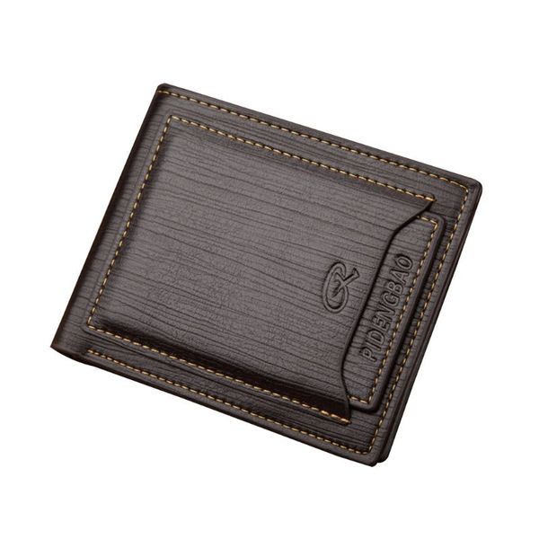 

men's bifold leather wallet id credit sim card holder 517d, Red;black