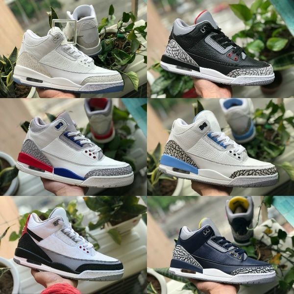 

высокое качество 2019 3s pure white 3 мужские баскетбольные кроссовки tinker katrina jth free throw linell чикаго og royal black cement спор, White;red