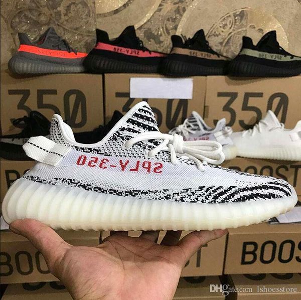 

2019 new kanye west 350 v2 men women 350 running shoes static bred training sports sneakers eur 36-46, Black