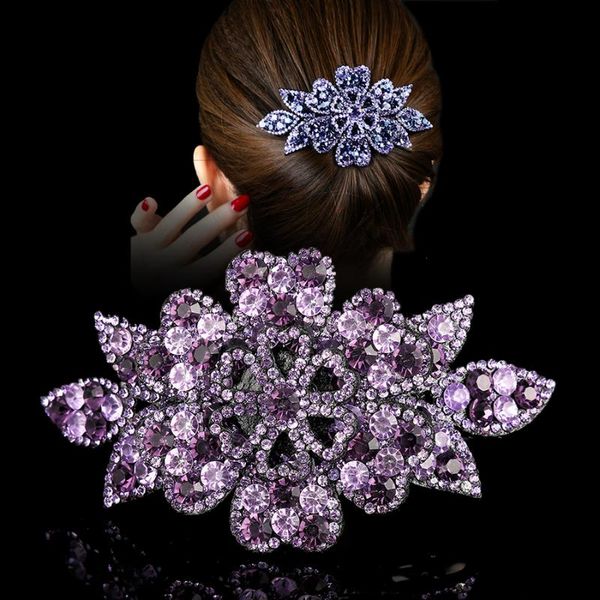 

haimekang fashion rhinestone hair clip tiara women vintage hairpin barrette headdress shiny crystal hairpin hair accessories