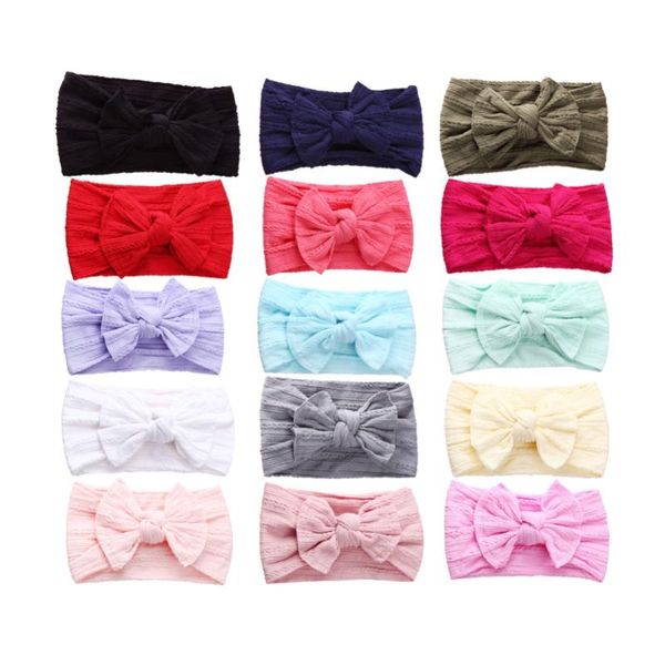 

15pcs / еѬи жаккаѬдове ѬебѬо иѬокий нейлон обвавае оголове knotted bow диапазон, Slivery;white