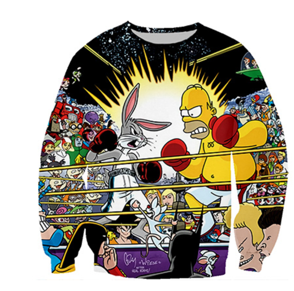 

2019 cartoon character simpsons fashion sweatshirt 3d printed sweatshirt men women long sleeve tracksuit pullover harajuku b220, Black