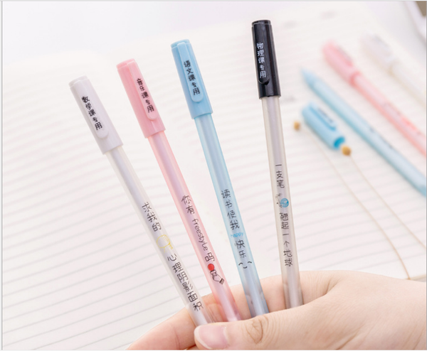 

100pcs/lot wholesale creative subject gel pen student black neutral pen office stationery writing supplies gp778