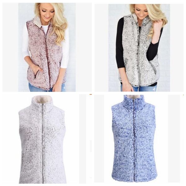 

fleece vest girls sherpa waistcoat women winter warm vests fleece pullover sleeveless outwear coat tank zip up jacket vests 4 colors zyq67, Camo