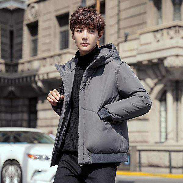 

new men's down jacket white duck down coat windproof winter jacket men snow parka homme feather jackets for men, Black