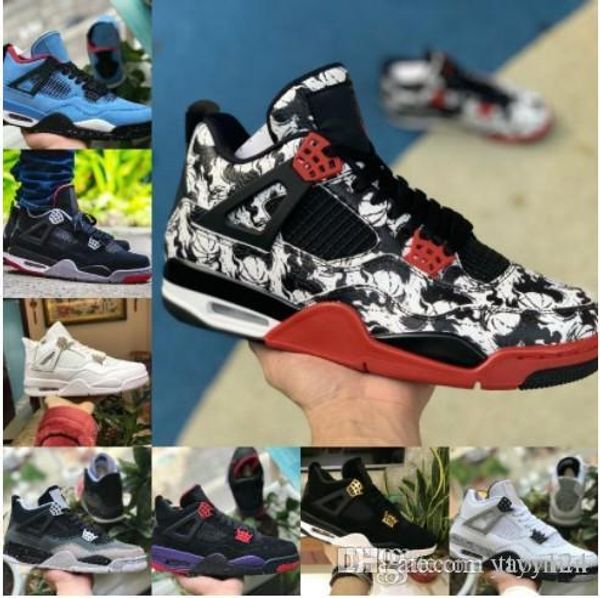 

2019 new arrival bred pale citron tattoo 4 iv 4s men shoes what the pizzeria singles day royalty mens trainers sports sneakers, Black