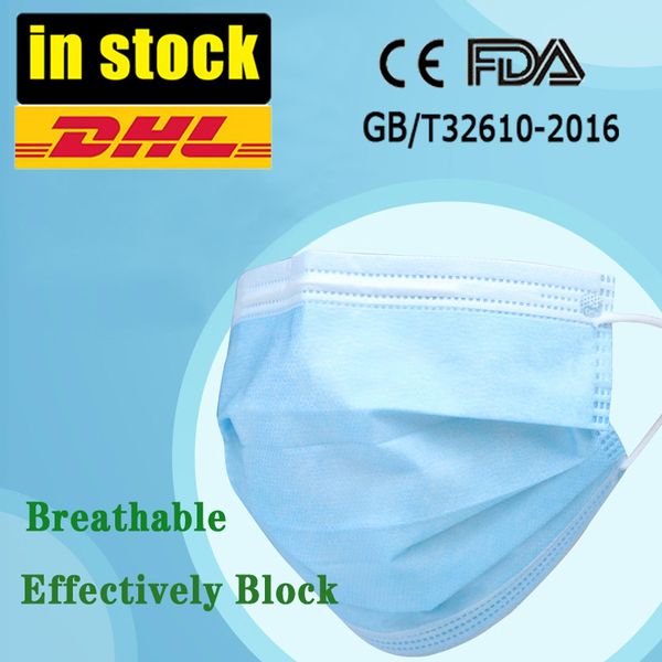 

in stockdisposable face masks disposable 3 layers dustproof mask facial protective cover mask set anti-dust mask breathable and comfortable