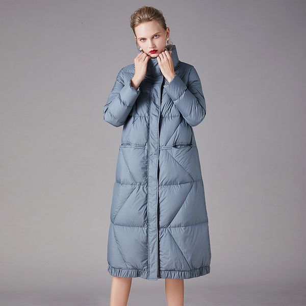 

women's down & parkas long duck jacket women winter 2021 outerwear coats quilted waterproof thick warm ladies stand collar windproof, Black