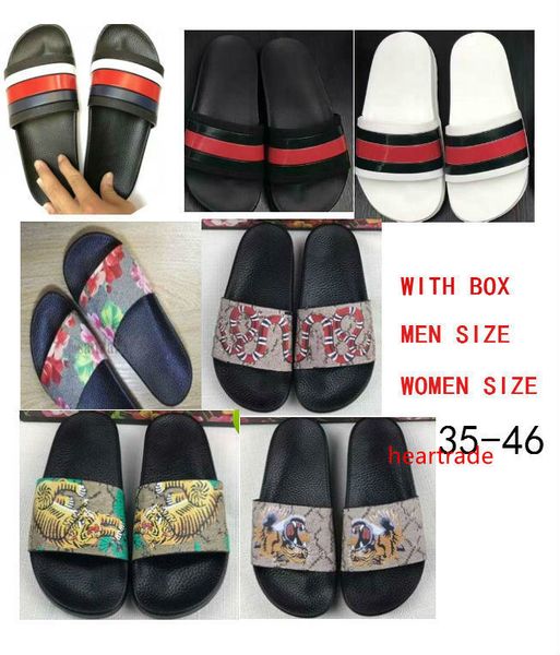 

size 35-46 women men's designer slippers sandals clip feet flip style tiger print slide sandal floral flip flops sandals