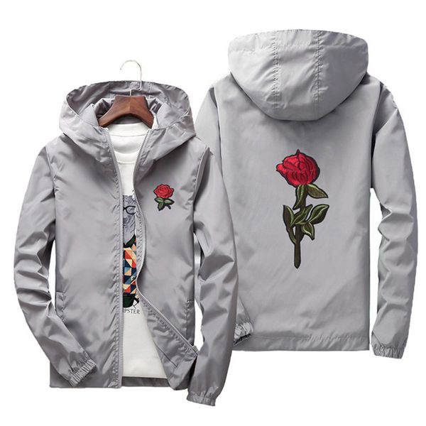 

mens fashion with zipper poluester floral slim jacket mens casual solid color windbreaker mens brand outerwear plus size s-7xl, Black;brown