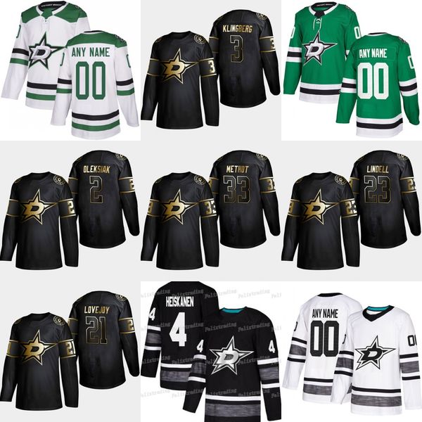 

2 Jamie Oleksiak 2019 Golden Edition Stars 3 John Klingberg 33 Marc Methot 21 Ben Lovejoy 23 Esa Lindell Jamie Benn Hockey Jerseys