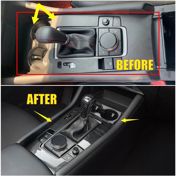 

for 3 2019-2020 carbon fiber abs interior console gear shift panel cover