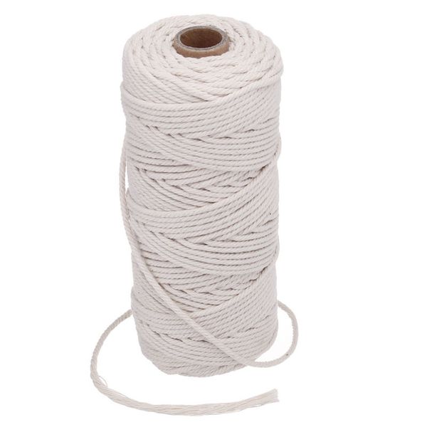 

1/2 / 3мм 100м long натуральный хлопок twisted шнур иглы crafts ролл строка провода, Black;white