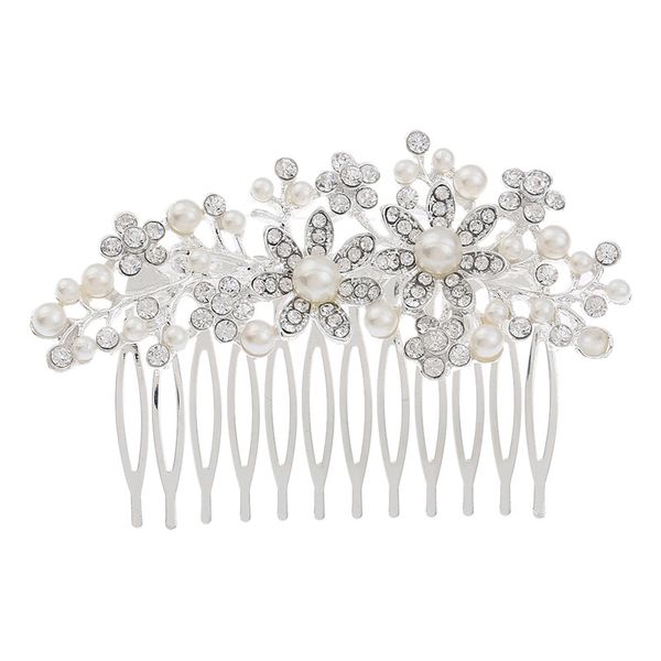 

wedding party 8x5cm hairpins beaded flower leaf headwear of bride crown diamond headwear for bride acting initiation graduation rs-226, Golden;silver