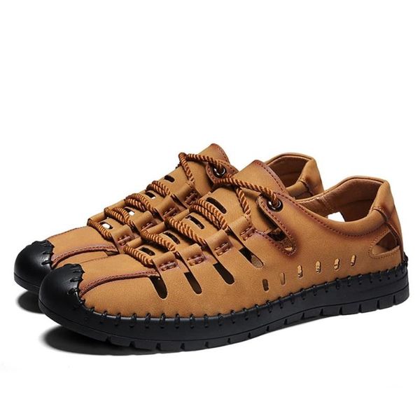 

summer men's sandals 2020 breathable men's beach shoes soft bottom non-slip outdoor sandals youth casual shoes leather slippers
