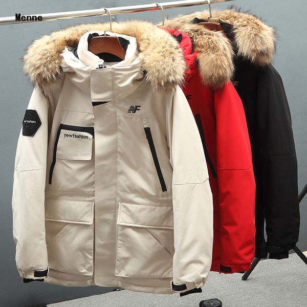 

2019 winter korean version of the thick down coat hooded men's clothing, Black