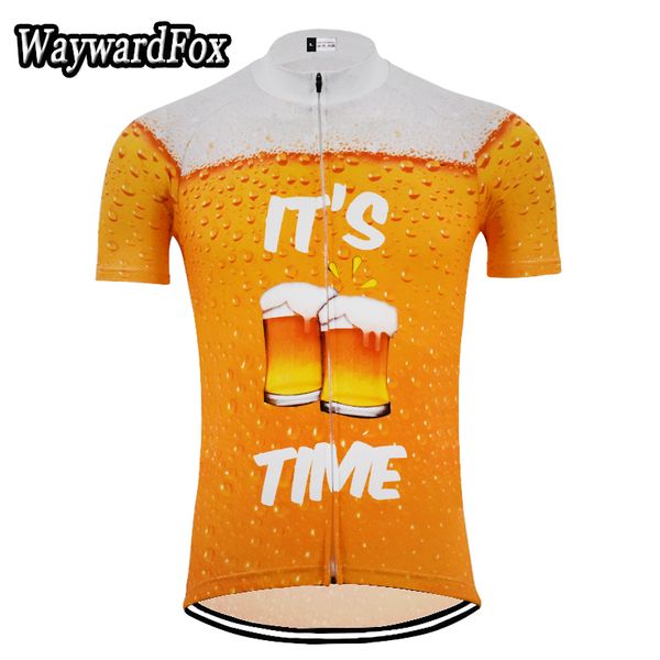 

new 2020 summer men's orange beer cycling jersey cycling clothing short sleeve bike wear, Black;red