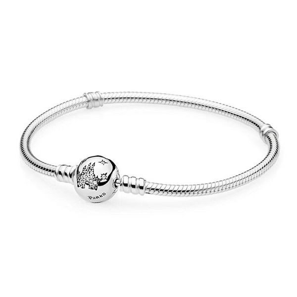 

2019 new 100% 925 sterling silver lovely parks pandora bracelet clear cz charm bead for fashion women diy gift jewelry gift, Golden;silver