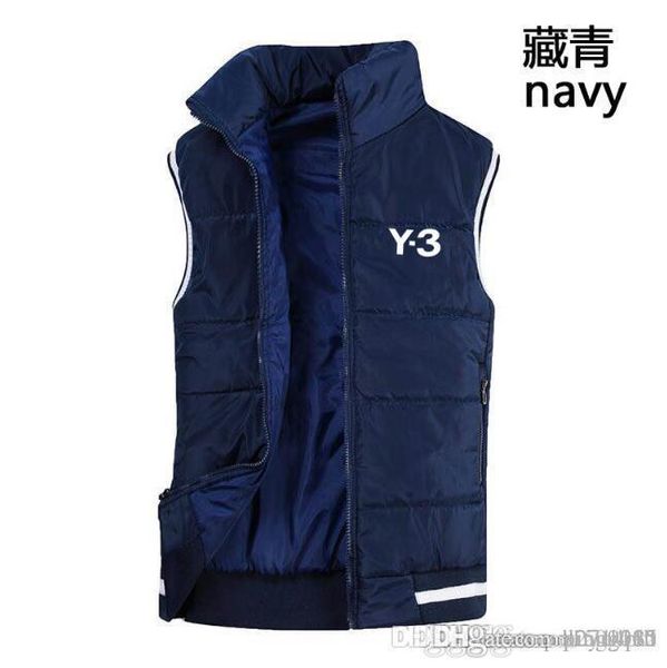 

men's jacket down cotton-padded vest thick vertical collar warm polo vest in autumn and winter, Black;white