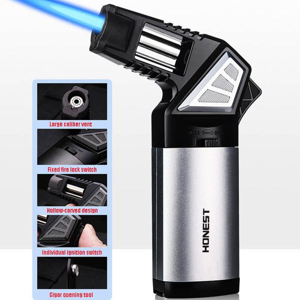 

Факел зажигалка ветрозащитный Blue Flame Jet бутан Зажигалки металла Надувной зажигалка с огнем замок Курительные принадлежности