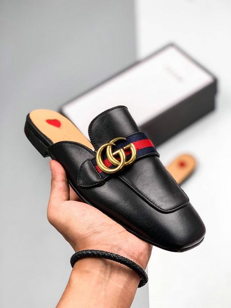 

new bee slides slip on flower women girls fashion leather slippers designer high heels platform casual dress shoes sneakers, White;red