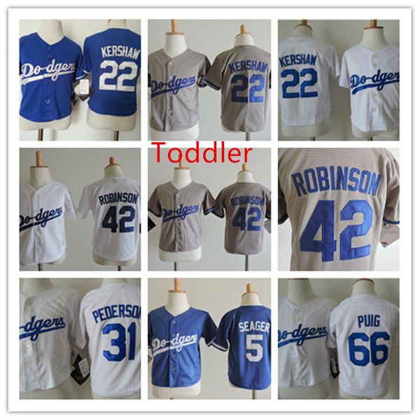 

Toddler #22 Clayton Kershaw Jersey Stitched Baby #5 Corey Seager #42 Jackie Robinson #66 Yasiel Puig #31 Joc Pederson Jersey 2T-4T
