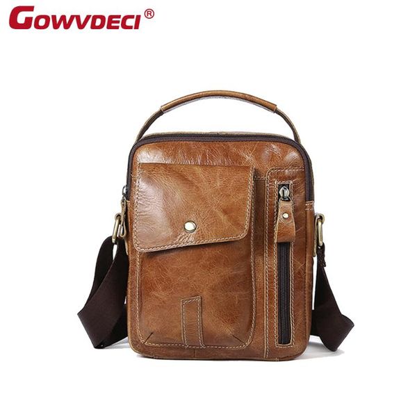 

genuien leather men's bag casual messenger bag soft leather retro men's handbag