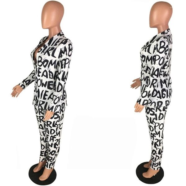 

printed casual suits designer 2pcs clothing sets shirts pants girl women white letters