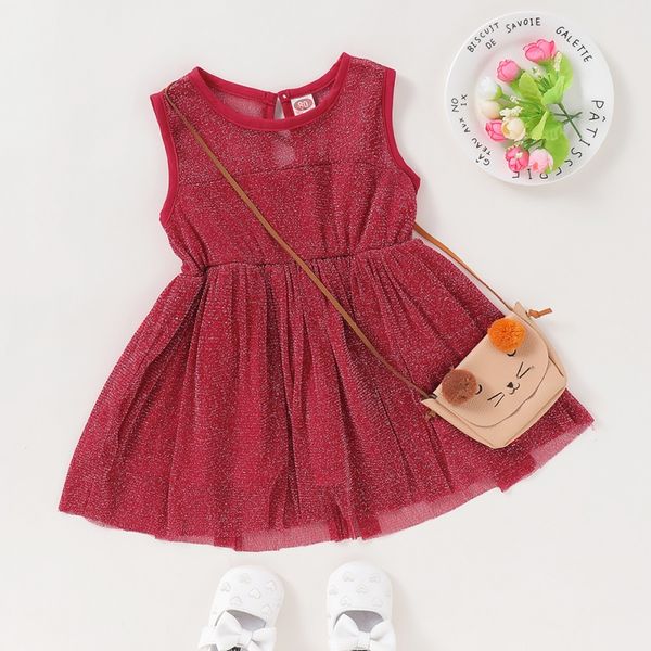 

1-2t red girls dress summer new baby girl dress sleeveless baby girl princess dressa72, Red;yellow