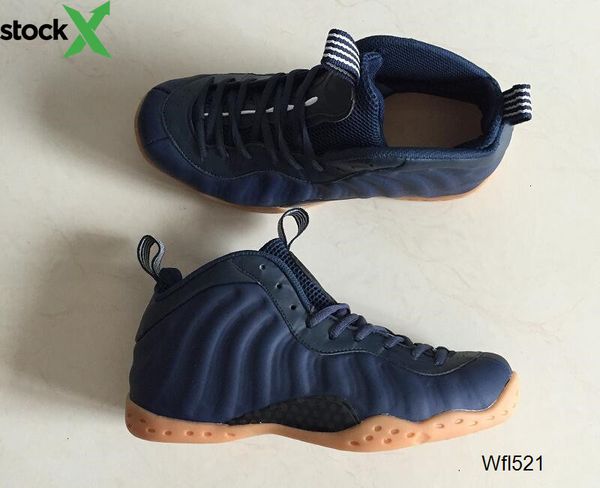 

penny hardaway midnight navy gum light brown fashion trainers foam one designer basketball shoes come with box, Black