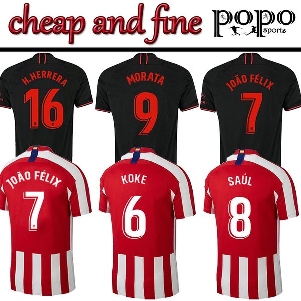 

New atletico 19 20 and fine madrid occer jer ey 7 joÃo fÃlix football jer ey 11 lemar 21 luca gameiro embroidery logo