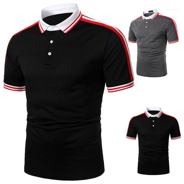 

polos men designer patchwork polos fashion natural color short sleeve polos casual turn down collar mens, White;black
