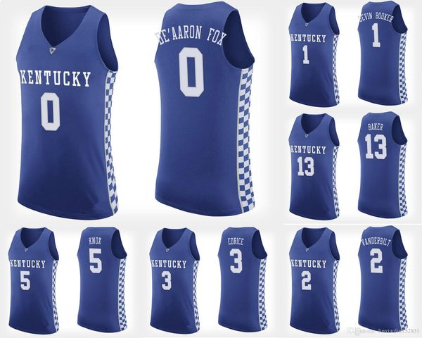 

de'aaron fox stitched men's kentucky wildcats jarred vanderbilt devin booker edrice adebayo blue white ncaa college jersey, Black