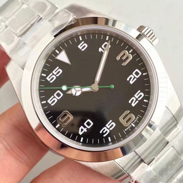 

AAA Watch Мужские часы AIR-KING 40MM Черный циферблат из нержавеющей стали 316L Ремешок из сапфирового стекла с автоматическим механизмом jason007
