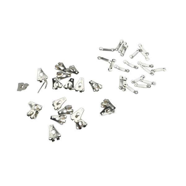 

silver tone business suit trousers sewing metal hook buttons 20 pcs, Black