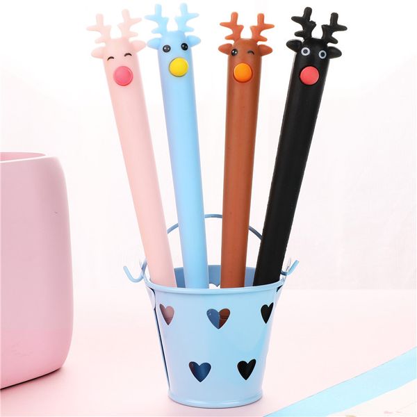 

4pcs/lot christmas cute gel pen 0.5mm black pens for school chancellory kawaii school supplies cute pen stationery kawaii 40115